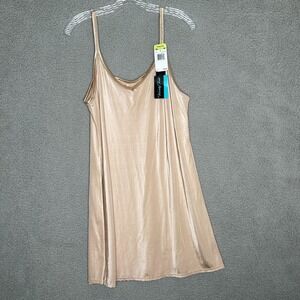 Vanity Fair Slip Dress SZ 18" 38/44 Shimmer Gold Nylon Spandex Lingerie Nightie